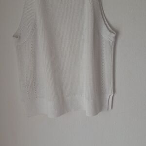Casual Gentle Fawn White  Knit Sleeveless Top For Any Wheather Sz XL